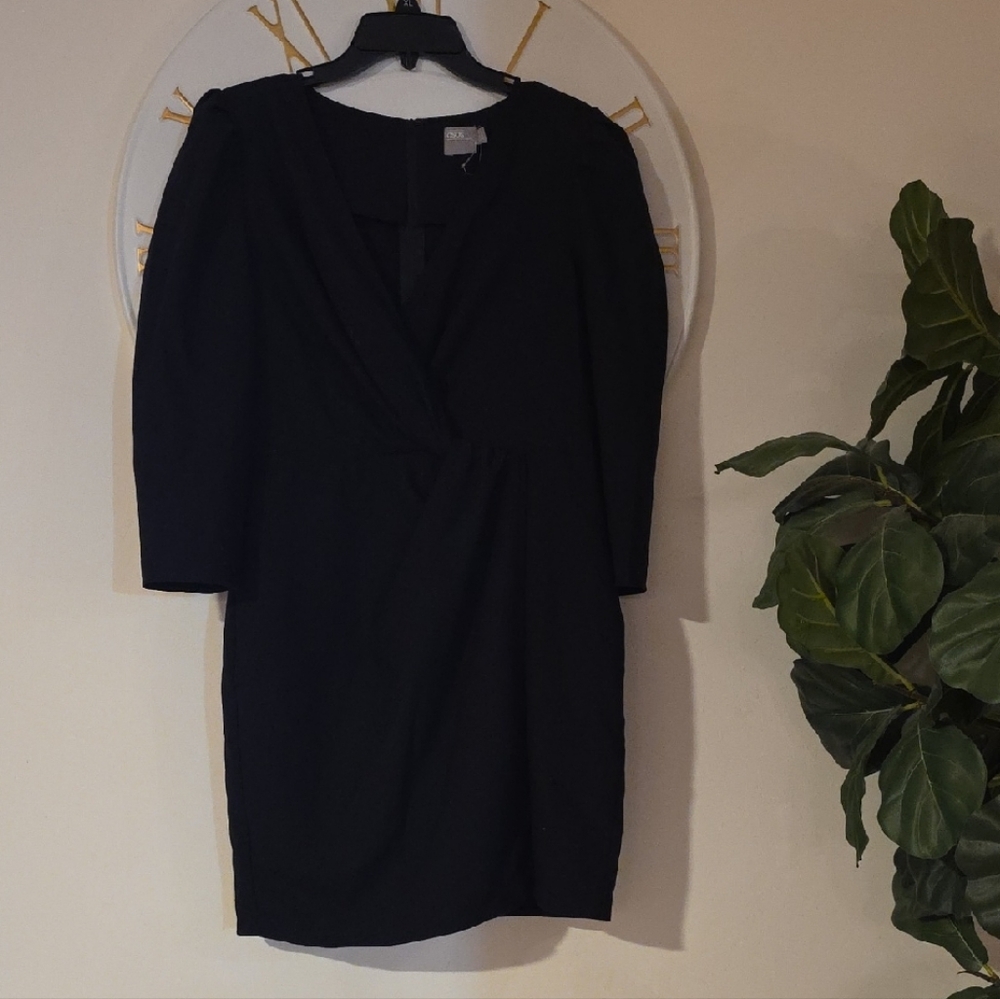 ASOS Elegant Black Long Sleeve Slit Dress